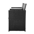 Load image into Gallery viewer, Gardeon Outdoor Setting Wicker Loveseat Birstro Set Patio Garden Furniture Black