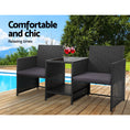Load image into Gallery viewer, Gardeon Outdoor Setting Wicker Loveseat Birstro Set Patio Garden Furniture Black