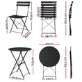 Load image into Gallery viewer, Gardeon Outdoor Setting Table and Chairs Folding Patio Furniture Bistro Set