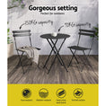 Load image into Gallery viewer, Gardeon Outdoor Setting Table and Chairs Folding Patio Furniture Bistro Set