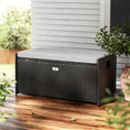 Load image into Gallery viewer, Gardeon Outdoor Storage Bench Box Garden Sheds Tools Wicker Cushion Patio Chair