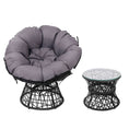 Load image into Gallery viewer, Gardeon Outdoor Lounge Setting Papasan Chairs Table Patio Furniture Wicker Black