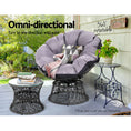 Load image into Gallery viewer, Gardeon Outdoor Lounge Setting Papasan Chairs Table Patio Furniture Wicker Black