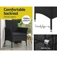 Load image into Gallery viewer, Gardeon 4 Piece Outdoor Dining Set Furniture Lounge Setting Table Chairs Black
