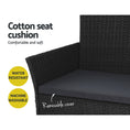 Load image into Gallery viewer, Gardeon 4 Piece Outdoor Dining Set Furniture Lounge Setting Table Chairs Black
