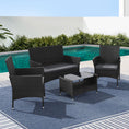 Load image into Gallery viewer, Gardeon 4 Piece Outdoor Dining Set Furniture Lounge Setting Table Chairs Black