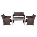 Load image into Gallery viewer, Gardeon Set of 4 Outdoor Lounge Setting Rattan Patio Wicker Dining Set Brown