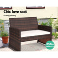 Load image into Gallery viewer, Gardeon Set of 4 Outdoor Lounge Setting Rattan Patio Wicker Dining Set Brown