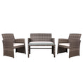 Load image into Gallery viewer, Gardeon Set of 4 Outdoor Lounge Setting Rattan Patio Wicker Dining Set Mixed Grey