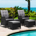 Load image into Gallery viewer, Gardeon Recliner Chairs Sun lounge Setting Outdoor Furniture Patio Garden Wicker