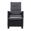 Load image into Gallery viewer, Sun lounge Recliner Chair Wicker Lounger Sofa Day Bed Outdoor Furniture Patio Garden Cushion Ottoman Black Gardeon