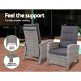 Load image into Gallery viewer, Gardeon Outdoor Patio Furniture Recliner Chairs Table Setting Wicker Lounge 5pc Grey