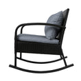 Load image into Gallery viewer, Gardeon Outdoor Furniture Rocking Chair Wicker Garden Patio Lounge Setting Black