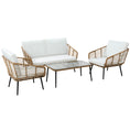 Load image into Gallery viewer, Gardeon Outdoor Furniture Sofa Set 4 Piece Rattan Lounge Set Table Chairs