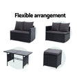 Load image into Gallery viewer, Gardeon Outdoor Furniture Dining Setting Sofa Set Lounge Wicker 9 Seater Black