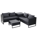 Load image into Gallery viewer, Gardeon Outdoor Sofa Furniture Garden Couch Lounge Set Wicker Table Chair Black