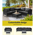 Load image into Gallery viewer, Gardeon Outdoor Sofa Furniture Garden Couch Lounge Set Wicker Table Chair Black
