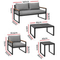 Load image into Gallery viewer, Gardeon Outdoor Sofa Set 3 Seater Corner Modular Lounge Setting Steel