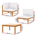 Load image into Gallery viewer, Gardeon 5PCS Outdoor Sofa Set 4-Seater Couch Lounge Setting Acacia Wood