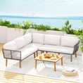 Load image into Gallery viewer, Gardeon 5-Seater Outdoor Sofa Set Aluminum Lounge Setting Wooden