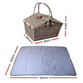Load image into Gallery viewer, Alfresco 4 Person Picnic Basket Deluxe Baskets Outdoor Insulated Blanket