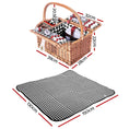 Load image into Gallery viewer, Alfresco 4 Person Picnic Basket Set Basket Outdoor Insulated Blanket Deluxe