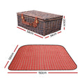 Load image into Gallery viewer, Alfresco 4 Person Picnic Basket Wicker Picnic Set Outdoor Insulated Blanket