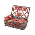 Load image into Gallery viewer, Alfresco 4 Person Picnic Basket Wicker Picnic Set Outdoor Insulated Blanket