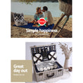 Load image into Gallery viewer, Alfresco 6 Person Picnic Basket Set Cooler Bag Wicker PU Fastening Straps Plates