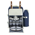 Load image into Gallery viewer, Alfresco Picnic Basket Backpack Set Cooler Bag 4 Person Outdoor Liquor Blue