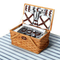 Load image into Gallery viewer, Alfresco Picnic Basket Set Wooden Cooler Bag 4 Person Outdoor Insulated Liquor