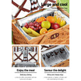 Load image into Gallery viewer, Alfresco Picnic Basket Set Wooden Cooler Bag 4 Person Outdoor Insulated Liquor