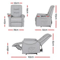 Load image into Gallery viewer, Artiss Recliner Chair Lift Assist Chair Grey Leather