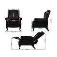 Load image into Gallery viewer, Artiss Recliner Chair Sofa Armchair Lounge Black Leather