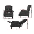 Load image into Gallery viewer, Artiss Recliner Chair Adjustable Sofa Lounge Soft Suede Armchair Couch Charcoal