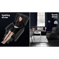 Load image into Gallery viewer, Artiss Recliner Chair Adjustable Sofa Lounge Soft Suede Armchair Couch Charcoal