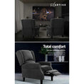 Load image into Gallery viewer, Artiss Recliner Chair Adjustable Sofa Lounge Soft Suede Armchair Couch Charcoal