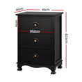 Load image into Gallery viewer, Artiss Vintage Bedside Table Chest Storage Cabinet Nightstand Black