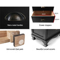 Load image into Gallery viewer, Artiss Vintage Bedside Table Chest Storage Cabinet Nightstand Black