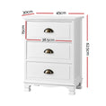 Load image into Gallery viewer, Artiss Vintage Bedside Table Chest Storage Cabinet Nightstand White