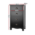 Load image into Gallery viewer, Artiss Vintage Bedside Table Chest 4 Drawers Storage Cabinet Nightstand Black
