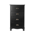 Load image into Gallery viewer, Artiss Vintage Bedside Table Chest 4 Drawers Storage Cabinet Nightstand Black