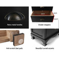 Load image into Gallery viewer, Artiss Vintage Bedside Table Chest 4 Drawers Storage Cabinet Nightstand Black