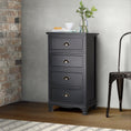 Load image into Gallery viewer, Artiss Vintage Bedside Table Chest 4 Drawers Storage Cabinet Nightstand Black