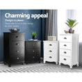 Load image into Gallery viewer, Artiss Vintage Bedside Table Chest 4 Drawers Storage Cabinet Nightstand White