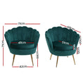 Load image into Gallery viewer, Artiss Armchair Lounge Chair Accent Armchairs Retro Lounge Accent Chair Single Sofa Velvet Shell Back Seat Green