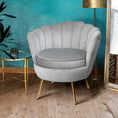 Load image into Gallery viewer, Velvet Armchair Lounge Retro Accent Chair Upholstered Couch Sofa Bedroom Seater Grey