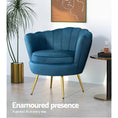 Load image into Gallery viewer, Velvet Armchair Lounge Retro Accent Chair Upholstered Couch Sofa Bedroom Seater Blue Navy