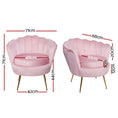 Load image into Gallery viewer, Artiss Armchair Lounge Chair Accent Armchairs Retro Single Sofa Velvet Pink