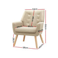 Load image into Gallery viewer, Scandinavian Armchair Upholstered Lounge Accent Chair Couch Sofa Seater Beige